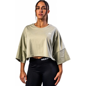Nebbia Oversized crop JUST FLOW 431 světle zelená