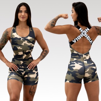 Nebbia sportovní overal krátký GYM RAT 512 camo green