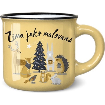 Nekupto Vánoční mini hrneček na kávu Zima jako malovaná 100 ml
