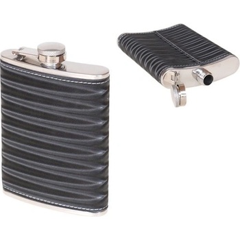 Nerezová placatka s PVC kůží černá