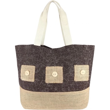 Nicole Brown dámská plážová taška KNOFLÍK hnědá