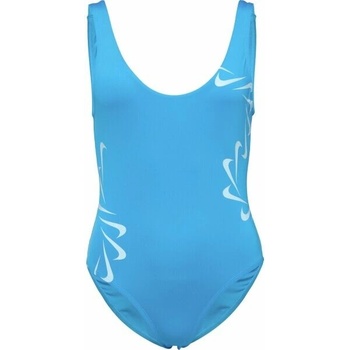 Nike Multi Logo dámské jednodílné plavky modrá