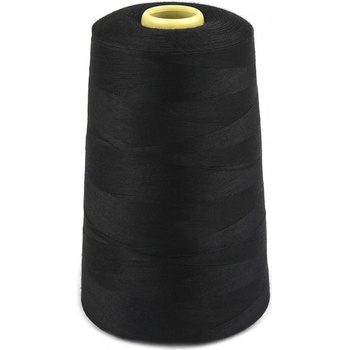 NTF univerzální poylesterová oděvní nit pro overlocky/průmyslové/klasické šicí stroje, 807 černá, návin 5000yd (4572m)