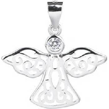 Nubis Stříbrný přívěšek andílek se zirkonem NB 4422