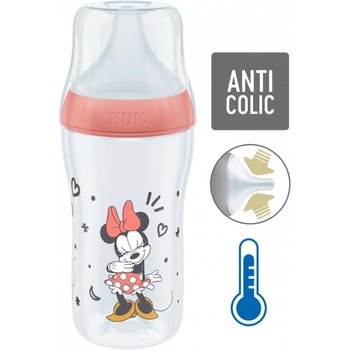 Nuk Perfect Match láhev Disney s kontrolou teploty červená 260 ml