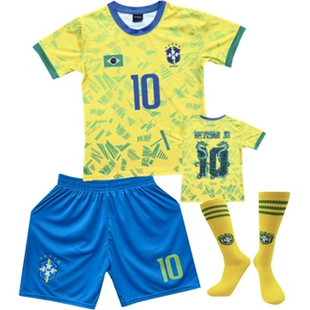 Numberoplus dětský fotbalový dres + fotbalové ponožky Brazílie A1 - Neymar.JR10