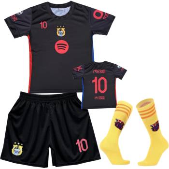 Numberoplus dětský fotbalový dres + fotbalové ponožky RJM Barcelona Black - Leo Messi MJ10