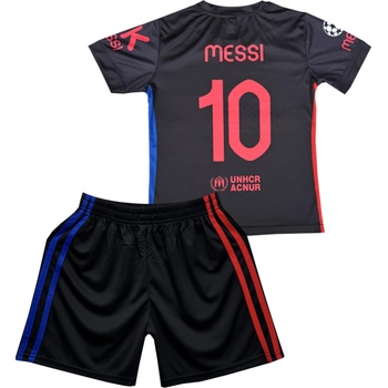 Numberoplus dětský fotbalový dres Komplet RJM Barcelona Black - Leo Messi MJ10