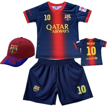 Numberoplus Premium dětský fotbalový dres + fotbalová kšiltovka Barcelona FC - Lionel Messi