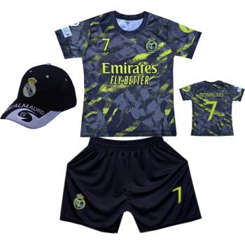 Numberoplus Premium dětský fotbalový dres + fotbalová kšiltovka Real Madrid FC 2467 Cristiano Ronaldo CR7 Fly Better