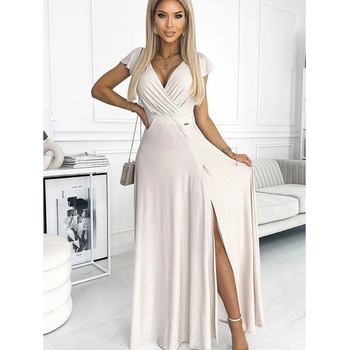 Numoco dámské šaty 411-4 Crystal béžová