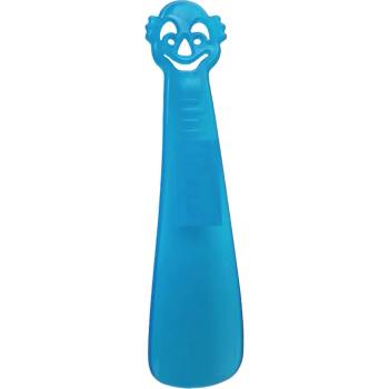 Obouvací lžíce Buble plastová 18 cm klaun modrá průsvitná