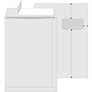 OFFICEO Poštovní tašky C4 - samolepicí s krycí páskou a okénkem, 250 ks