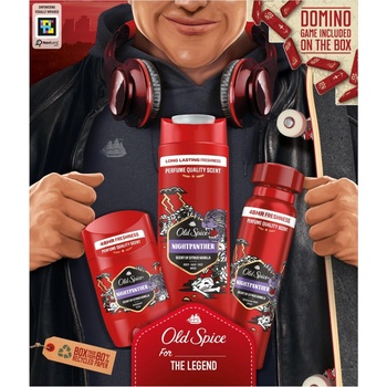 Old Spice Nightpanther deostick 50 ml + deospray 150 ml + sprchový gel 400 ml + papírové domino pro muže