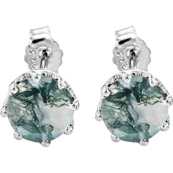 Olivie stříbrné MECHOVÝ ACHÁT 7371