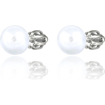 Olivie stříbrné náušnice na šroubek SHELL PERLY 5411