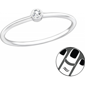 Olivie Stříbrný midi prsten s krystalem 5782