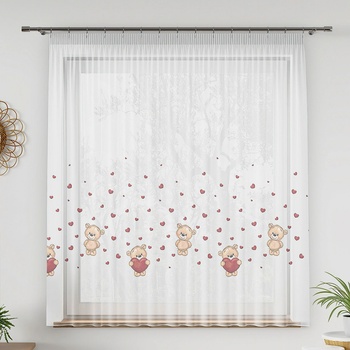 Olzatex voálová dětská MEDVÍDEK, s olůvkem, barevná, výška 130cm ( v metráži)