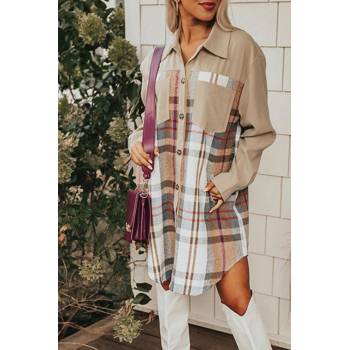 OMG Dámské košilové šaty Naasihig khaki