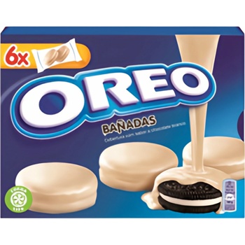 Oreo sušenky s vanilkovou náplní, bílá poleva 246 g