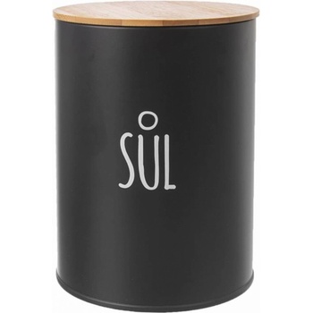 Orion dóza plech dřevo Sůl dekor Black 1,3 l