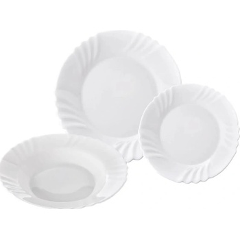 Orion Sada jídelní opál. sklo LUNA vlnky kulatá 18 ks