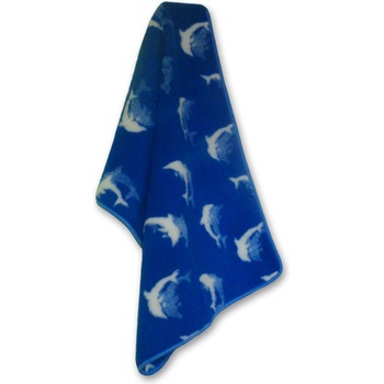 OVČÍ VĚCI Dětská deka z ovčí vlny DELFÍNI 140 x100