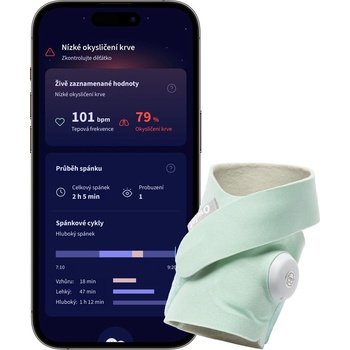 Owlet Dream Sock chytrá ponožka světle zelená