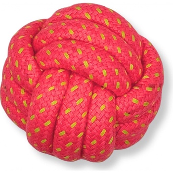 PafDog bavlněný uzlový míč růžovo žlutý 8 cm