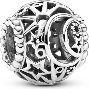 Pandora Stříbrný korálek Slunce hvězdy a měsíc Openwork 799183C00