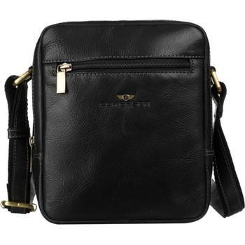 Pánská kožená taška přes rameno černá GT181