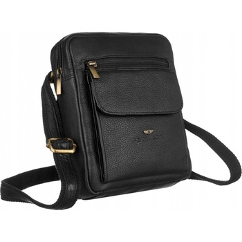 Pánská kožená taška přes rameno černá GT226