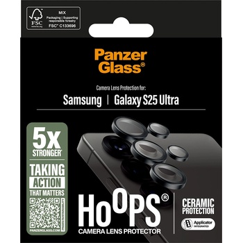 PanzerGlass tvrzené sklo HOOPS Ceramic Camera Protector černé , Samsung Galaxy S25 Ultra PGRHOCEG38488
