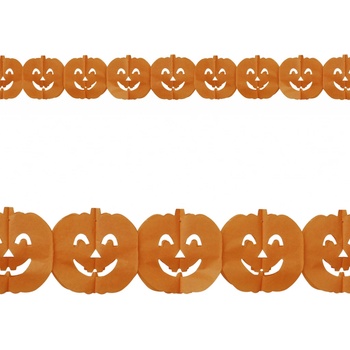 Papírová oranžová girlanda dýně 3 m