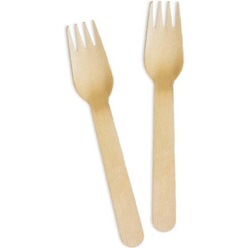 PartyDeco Dřevěné vidličky jednorázové příbory na oslavu zahradní party