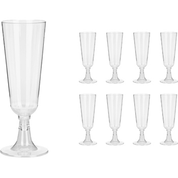 PartyDeco Plastové skleničky na šampaňské 150 ml