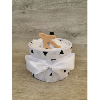 PASTELL Decor Plenkový dort mini Bílá černý trojúhelník Vel. 2 3 až 6 kg 50/56 0 až 2 m