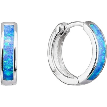 Pavona Stříbrné náušnice kruhy se syntetickým opálem modré 11402.3 blue