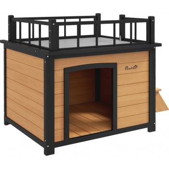 PawHut Bouda pro psa s terasou Niko 121 x 77 x 78 cm