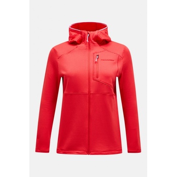Peak Performance W TRAIL POLARTEC ZIP HOOD BRILLIANT RED/BLACK/