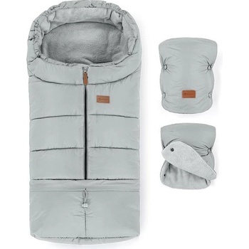 Petite & Mars Set zimní Jibot 3v1 + rukavice na kočárek Jasie Quiet Grey