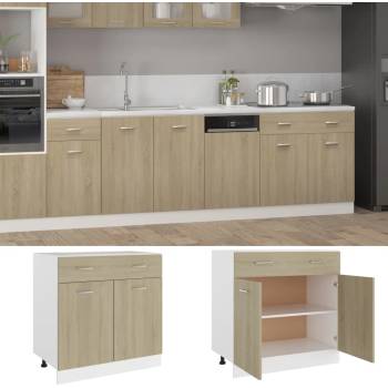 Petrashop Spodní skříňka se zásuvkou dub sonoma 80x46x81,5 cm dřevotříska