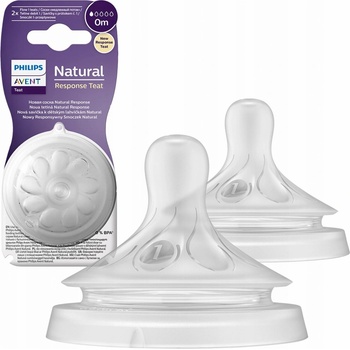 Philips Avent savička Natural Response 1 první průtok 2 ks transparentní