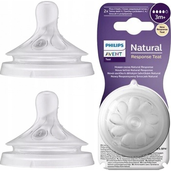 Philips Avent savička Natural Response 4 střední průtok 2 ks transparentní