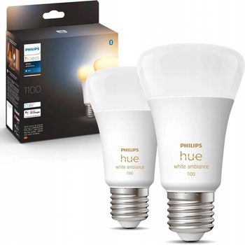 Philips LED žárovka E27 Hue 2ks 8W 75W White Ambiance 2200-6500K stmívatelná