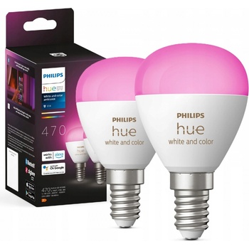 Philips SADA 2x LED RGBW Stmívatelná žárovka Hue WACA P45 E14/5,1W/230V P5750