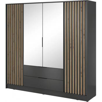 Piaski Nelly 206 cm zrcadlo grafit / dub artisan