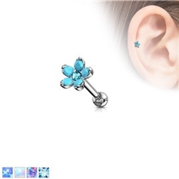 Piercingate činka do ucha kytka PNC00109 bílá