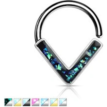 Piercingate piercing segment s opály PKR00150 Růžová