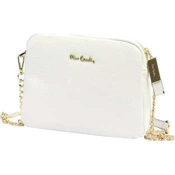 Pierre Cardin Značková malá kožená crossbody kabelka no. 48 bílá